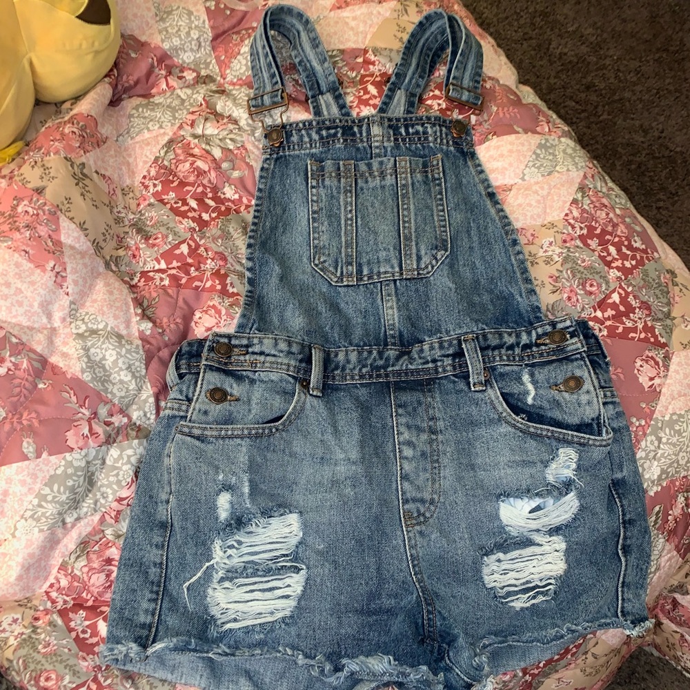 Forever 21 Distressed Overalls